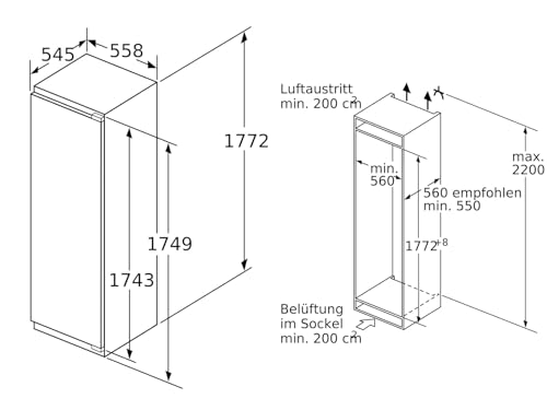 Foto von Bosch Serie 8 Einbau-Kühlschrank 177.2 x 55.8 cm 289 L KIF81PFE0