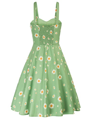 Image of Belle Poque Vintage Floral Dress for Women 2026 Summer A-line Sleeveless Flowy Midi Elegant Wedding Guest Cocktail Dress
