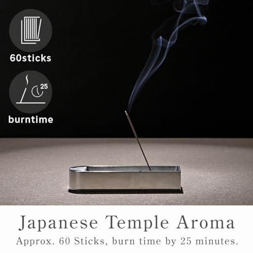 Kyoto Sandalwood Incense Sticks - Japanese Temple Aroma, Ideal for Relaxation & Meditation, Approx. 60 Sticks (0.44 Pounds) - Premium Quality Incense for Spiritual & Home Use Nagomikobo