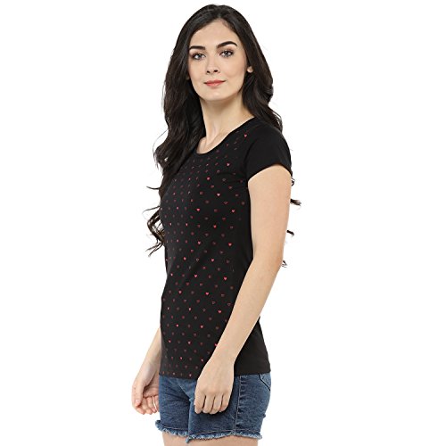 Image of Modeve Women Printed Cotton Blend Half Sleeve Round Neck T-Shirt for Summer
