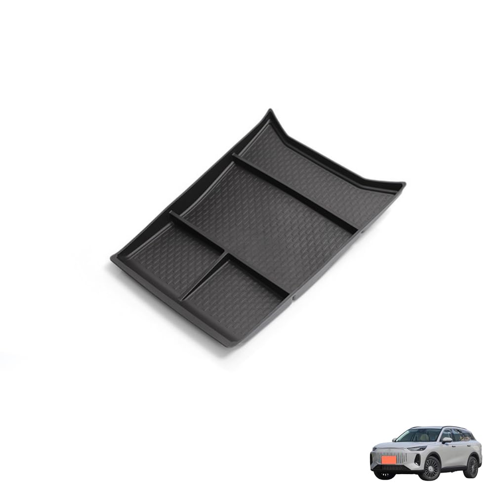 QQJHBAMYN TPE Lower Center Console Organiser Tray, for CHERY FULWIN‌ T9 Car Centre Floor Consoles Accessory Interior Storage Easy Clean NonSlip