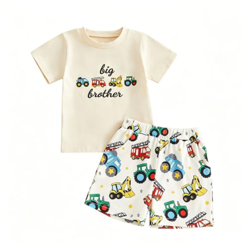 Conjunto de camiseta y pantalones cortos para niño con texto en inglés bordado