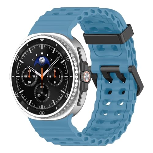 [��������] Samsung Galaxy Watch 8 44mm 40mm �N���V�b�N 46mm �V���R�����X�|�[�c�p�ʋC�� Correa �u���X���b�g Watch8 �X�g���b�v�p �I�[�V�����o���h(Blue,Galaxy watch 8 40mm)