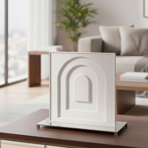 Kayra Decor 3D PVC Wall Panels for Bedroom & Living Room | Archi Design | White Color| 19.7 x 19.7 Inch | Pack of 12 | 32.28 Sq Ft