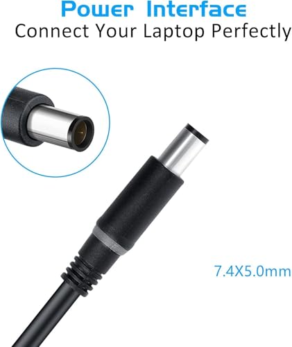 Image of WeFly 19.5V 6.7A 7.4mm x 5.0mm Laptop Charger for Dell 130W AC Charger Precision M20 M60 M70 M90 M2400 M4400 M4500 M6300 LA130PM121 DA130PE1-00 Laptop Power Supply (DE 130W 5.0mm)