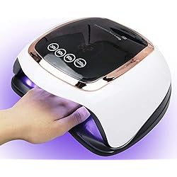 BLUEQUE 168W Lámpara LED UV Uñas,Lámpara Secador de Uñas LED UV Gel Esmalte de Uñas Curado Luz Máquina Pantalla LCD Táctil Sensor Automático, con Temporizador 30s/60s/90s/120s,