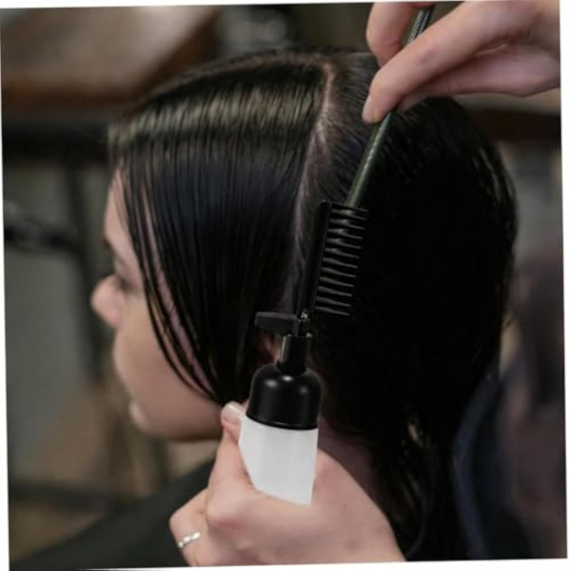 Hair Dye Applicator Bottle with Root Comb for Precision Coloring