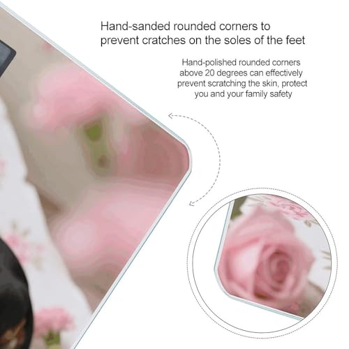 Báscula digital precisa para baño con diseño Dachshund y flores miniatura 4