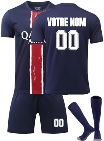 Maillot De Foot Personnalisé 24/25 Enfant & Adulte - Kit Complet T-Shirt, Short & Chaussettes Avec Nom & Numéro - Tenue Entraînement Football