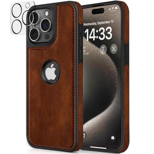 Coque iPhone 2023 LOHASIC en cuir marron chic pour une protection élégante au quotidien