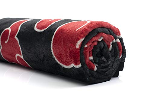 Just Funky Naruto: Shippuden Akatsuki Red Cloud Anime Throw Blanket | Naruto Blanket Anime Soft Blankets And Throws | Official Naruto: Shippuden Akatsuki Blanket | Measures 60 X 45 Inches #TOP2