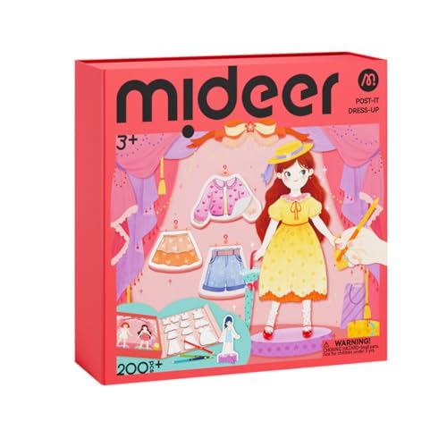 Mideer Paper Doll Kits Reuseable Dress Up Paper Doll with Storage Box DIY Dress Up Games for Girls Ages 4-7 Kids Fashion Design Kit with 240 Colorable Clothing Stickers and Dual Tip Colored Pencils