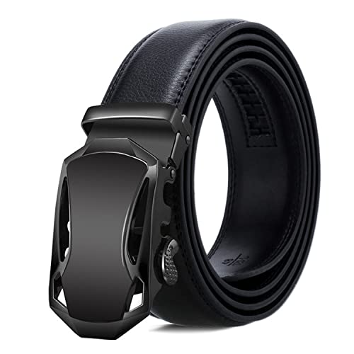 Mens Ratchet Belt, Leather Adjustable Slide Belt For Men Dress Casual Pant