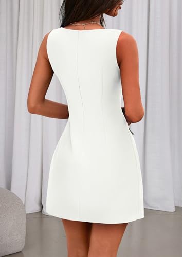 Image of PRETTYGARDEN Womens Sleeveless Summer Dresses 2026 Formal Boat Neck Bodycon Elegant A Line Business Work Office Mini Dress