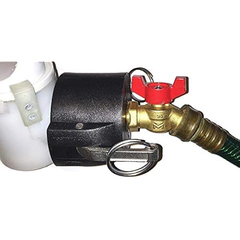 Perminks 275 330 Gallon IBC Tote Tank Adapter 2" x Garden Hose 1/4 (Adapter 2" Cam Lock) Cover