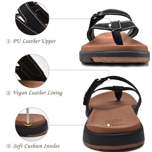 Image of COFACE Womens Orthopedic Flip Flops Arch Support Yoga Walking Thong Sandals