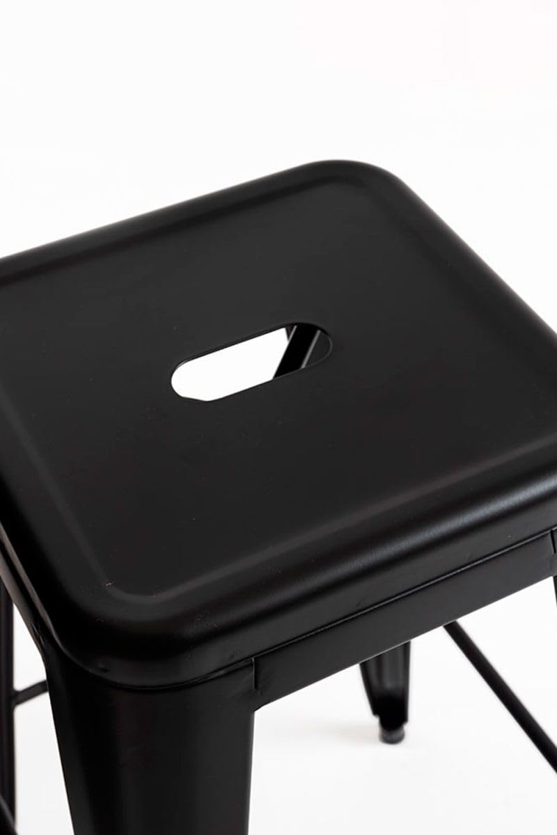 Regalos Miguel - Pack 2 Taburetes Torix Altos 76 cm - Negro Mate