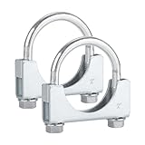 LCGP 2' Heavy Duty U Bolt Clamps Saddle Type Anti-corrosion 2 Pack Muffler Clamps