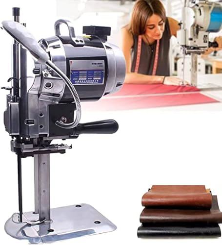 DPLXQPP Vertical Electric Cloth Cutting Machine,Large Electric Rotary Fabric Cutter Cloth,Industrial Fabric Cutter Machine,for Textile/Leather/Paper Cutting,8inches-220V