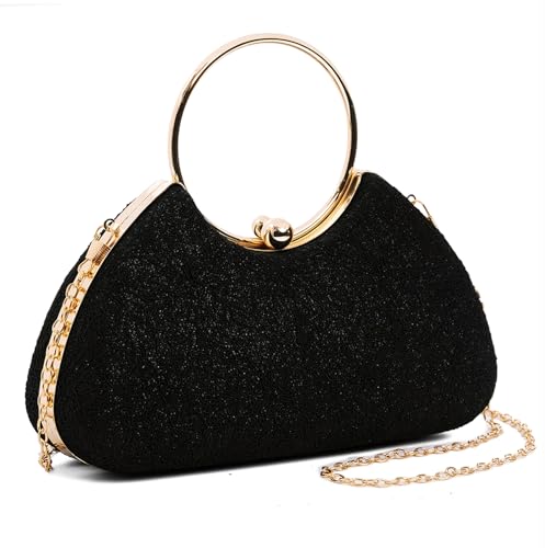 Image of INOVERA (LABEL) Hand Clutches for Women and Girls - Stylish Ladies Party Wedding Clutch Purse with Ring Handle and Chain Strap