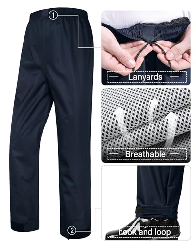 Image of iCreek Rain Suit Waterproof Jacket and Pants Hi Vis Raincoat for Men and Women Reflective Outdoor for All-Sport Work