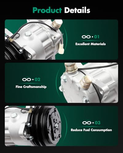 Image of SCITOO AC Compressor fit for Hyundai Excel 1.5L 1986-1989 | Fast Cooling, Ultra Low Noise (≤72 dB)Air Conditioner Compressor with Clutch, Easy Installation, 8104 2259344000 22411179000