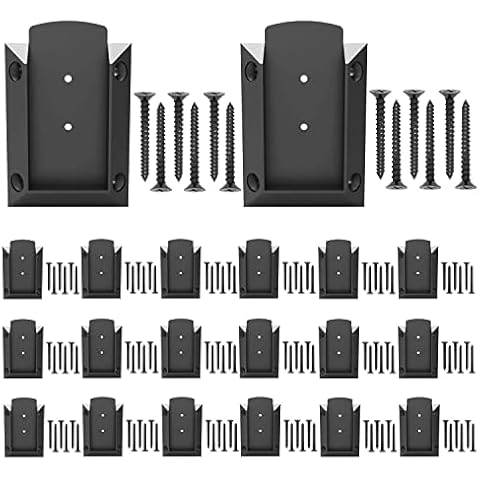 KASTFORCE 20pc Nylon Deck Railing Brackets Connectors with 120pcs Stainless Black Coating Screws for 2x4 (1.5x3.5) Railing Wood Post KF4011 Cover