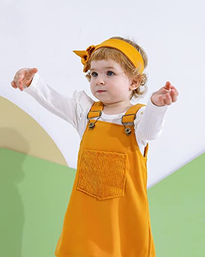 Image of Newborn Baby Girl Clothes Toddler Long Sleeve Ruffle Romper Top Infant Skirt Set Little Girl Overall Dress
