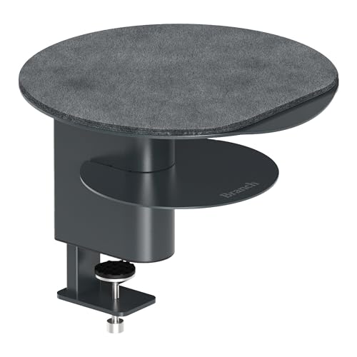 Image of Branch Desk Perch - Elevated Desk Clamp Shelf for Monitors, Laptops, and Accessories - Powder-Coated Steel with Felt-Lined Platform - Two Tier Organizer - Charcoal
