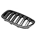 XQXSTORE Car Carbon Fiber Style Glossy Double Slats Front Kidney Grille Grill, For BMW 5 Series F10 F11 M5 2010-2016