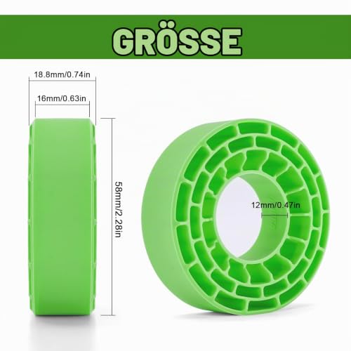 INJORA Silikon-Gummieinsätze für 62-64mm * 24mm 1.0" Reifen, Grün – Ansicht 6
