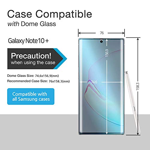 Galaxy Note 10 Plus Screen Protector, [Dome Glass] Full 3D Curved Edge Tempered Glass Shield [Liquid Dispersion Tech] Easy Install Kit for Samsung Galaxy Note 10+ and Note 10 + 5G - One Pack - Thumbnail 5