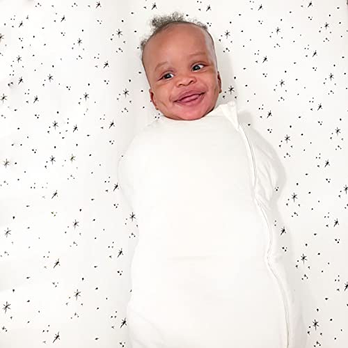 Image of Happiest Baby Sleepea Comforter Swaddle - 100% Organic Cotton Baby Swaddle Blanket - Doctor Designed Promotes Healthy Hip Development (Ivory, Large)