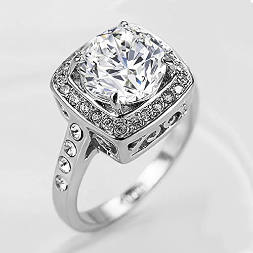 Yellow Shinning Cubic Zirconia Topaz Rings For Women 18K Rose Gold Plated4