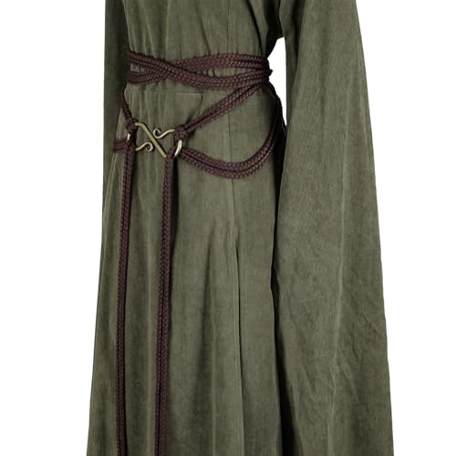 Image of HiiFeuer Medieval Rope Belt with Metal Buckle, Renaissance Adjustable Long Rope Belt for Dresses Viking Cosplay Ren Faire