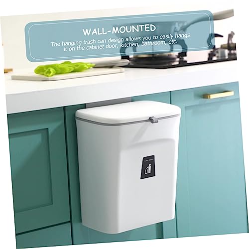 Caneca de basura para cocina con tapa montada en pared miniatura 6