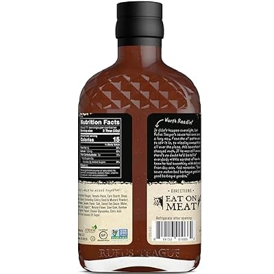 Rufus Teague Sugar-Free BBQ Sauce Slim N' Sweet, Keto Sauce with Stevia, Natural Ingredients, Low Calorie, Award-Winning, Gluten-Free, Kosher, Non-GMO, 12.25 oz