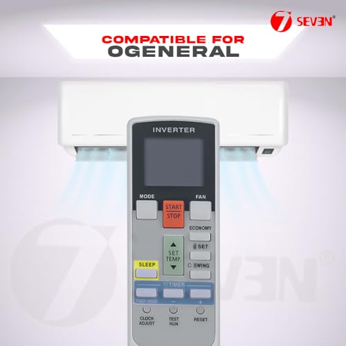 Image of 7SEVEN Compatible with O General AC Remote Control AR-RY18 Model 107C Suitable for 1 1.5 2 Ton Split & Window Air Conditioner - Match Key by Key Exactly with existing OGeneral AC Remote Function