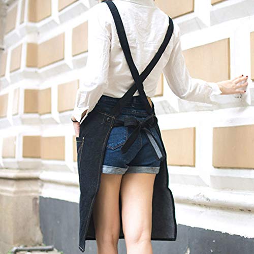 tablier Tablier Barber Fleuriste Cafe Bar Chef Uniforme peintre Tatouage artiste jardinier Baker Workwear Black Blue Denim