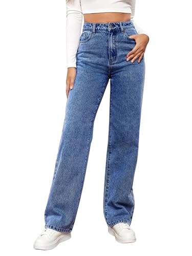Katutude Women's Jeans Straight Leg Jeans High Waisted Denim Casual Pants 2024 Trendy Jeans Trousers