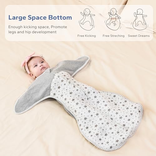 Zigjoy SD4306 Shark-Fin Transition Swaddle - 1.0 Tog Quilted Sleep Sack Soft Cotton Transitional Swaddle Baby Wearable Blanket thumb #4