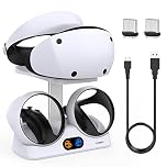 FASTSNAIL Charging Stand for PlayStation VR2, Multifunction Vertical Stand for PSVR 2 Headset, Charging Dock Station Base for PS VR2 Sense Controller with LED Indicator, for PSVR2 Gaming Accessories
