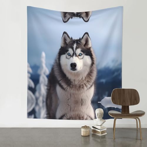 Tapisserie murale pour cacher les imperfections d'un mur decoration Husky