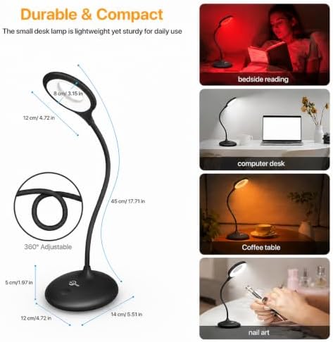 LLLPRT 670nm Red Light Therapy Desk Lamp for Reading Sleep in Bedroom Dorm — view 6