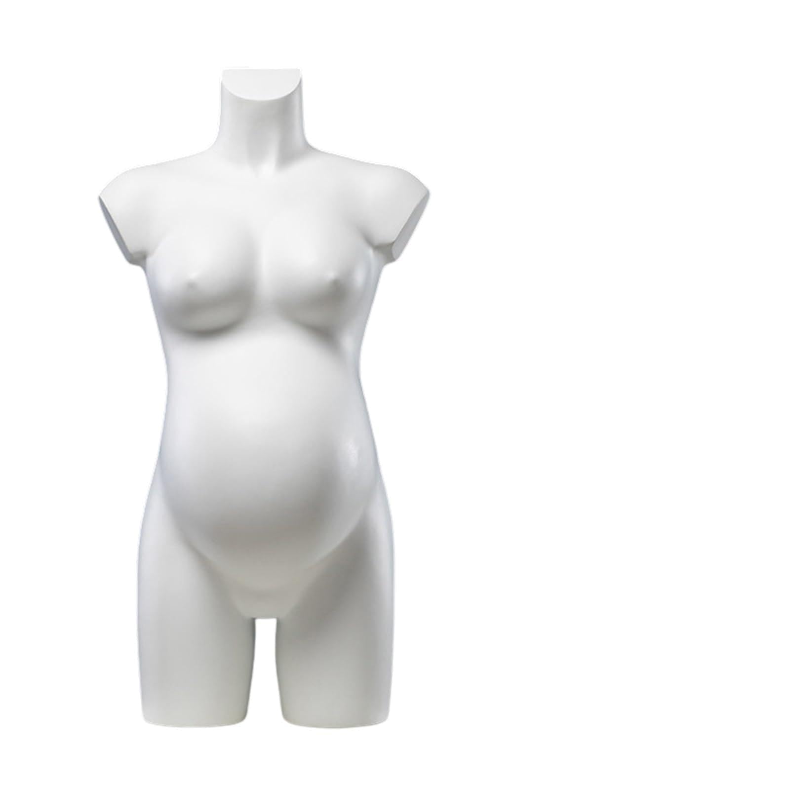 Labasuan White Female Maternity Dress Form, Sewing Mannequin Torso Display Pregnant Mannequin Form, Realistic Physique Display Dummy for Maternity Wear Display in Retail Stores Boutiques