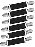 Ruisita 6 Pieces Fashion Fit Dress Clips Stainless Steel Elastic Clip Garments Glove Clips (Black)