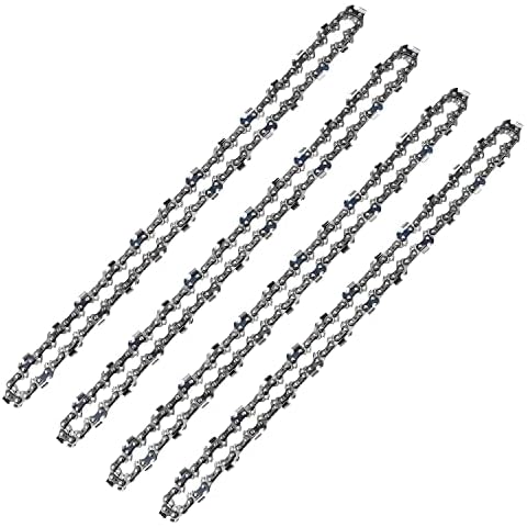 VonLux 4-Pack Chainsaw Chain 14 Inch - 3/8'' Pitch - 52 Driver Links - 0.050''(1.3mm) Gauge, Low-Kickback Replacement Chain Saw Chains for Chiansaw 35cm Guide Bar Cover