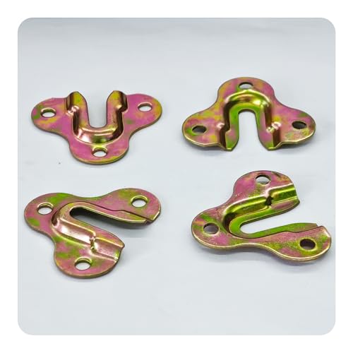 Image of 30Pcs Zinc Yellow Keyhole Hangers, Single Keyhole Wall Mount Hanging Plates for Mirrors, Picture Frames, Coat Racks, Wooden Boards