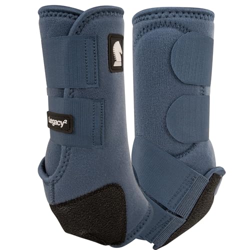 Image of Classic Equine Legacy2 Support Boots, Front (Dark Denim, Medium)