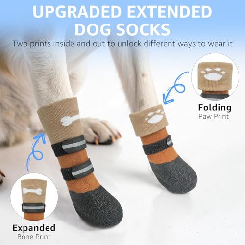 SCENEREAL Botas antiderrapantes para cães, sapatos de cachorro para pavimento quente/frio, botas de